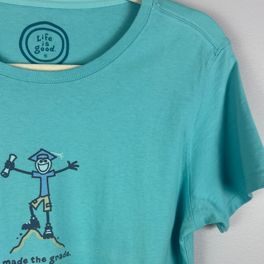 Life Is Good Turquoise "Made the Grade" Classic Fit Medium Graphic Tee - Picture 7 of 14